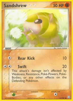 Sandshrew — Team Rocket Returns #74, 2004. Illustrated by Atsuko Nishida.
