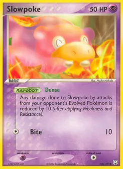 Slowpoke — Team Rocket Returns #76, 2004. Illustrated by Atsuko Nishida.
