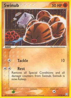 Swinub — Team Rocket Returns #79, 2004. Illustrated by Tomokazu Komiya.