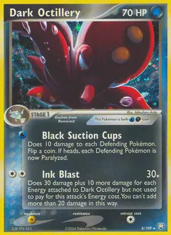 Dark Octillery — Team Rocket Returns #8, 2004. Illustrated by Mitsuhiro Arita.