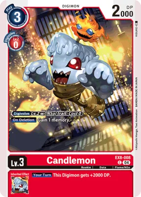Candlemon, Digimon card EX8-008