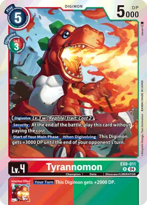 Tyrannomon, Digimon card EX8-011