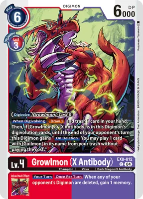 Growlmon (X Antibody), Digimon card EX8-012