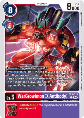 WarGrowlmon (X Antibody), Digimon card EX8-015