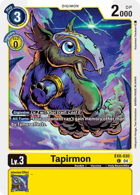 Tapirmon, Digimon card EX8-030