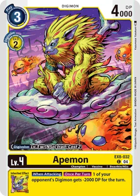Apemon, Digimon card EX8-032