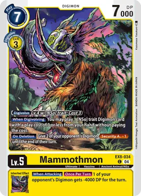 Mammothmon, Digimon card EX8-034