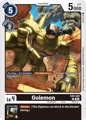 Golemon, Digimon card EX8-049