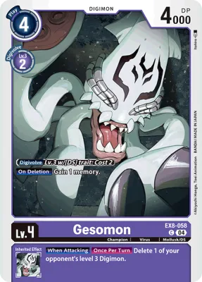Gesomon, Digimon card EX8-058