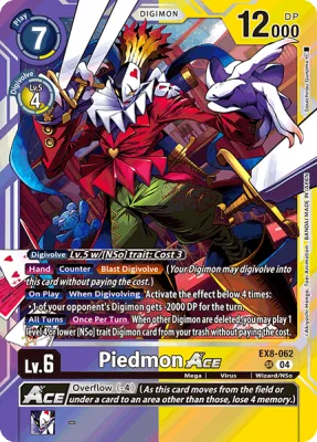 Piedmon ACE, Digimon card EX8-062