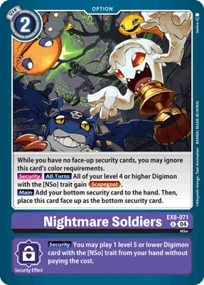Nightmare Soldiers, Digimon card EX8-071