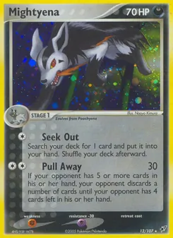 Mightyena — Deoxys #12, 2005. Illustrated by Naoyo Kimura.