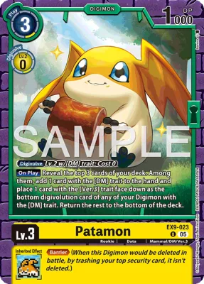 Patamon, Digimon card EX9-023