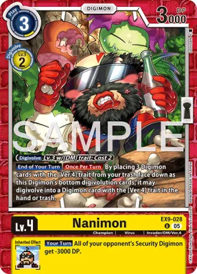 Nanimon, Digimon card EX9-028