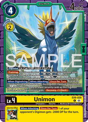 Unimon, Digimon card EX9-029