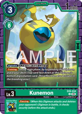 Kunemon, Digimon card EX9-034