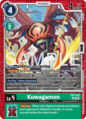 Kuwagamon, Digimon card EX9-038