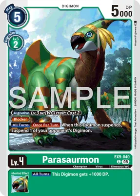 Parasaurmon, Digimon card EX9-040
