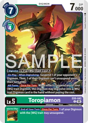 Toropiamon, Digimon card EX9-042