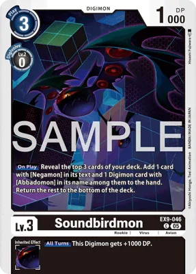 Soundbirdmon, Digimon card EX9-046