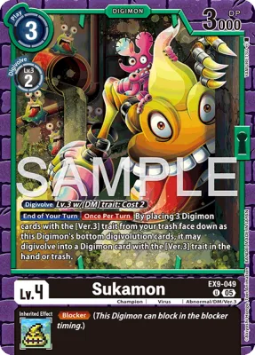 Sukamon, Digimon card EX9-049