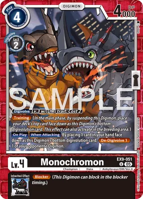 Monochromon, Digimon card EX9-051