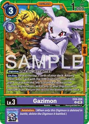 Gazimon, Digimon card EX9-058
