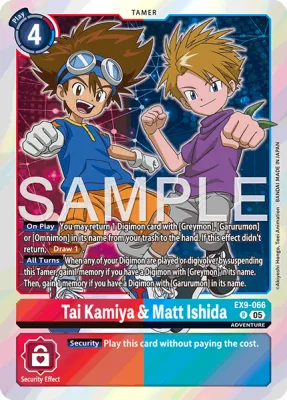 Tai Kamiya & Matt Ishida, Digimon card EX9-066