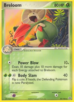 Breloom — Emerald #22, 2005. Illustrated by Mitsuhiro Arita.