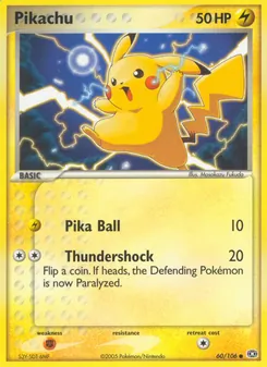 Pikachu — Emerald #60, 2005. Illustrated by Masakazu Fukuda.