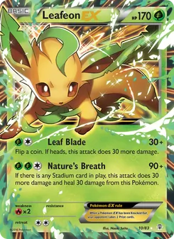 Leafeon EX — Generations #10, 2016. Illustrated by Naoki Saito.