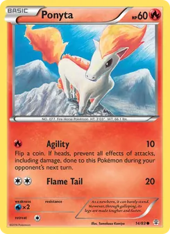 Ponyta — Generations #14, 2016. Illustrated by Tomokazu Komiya.