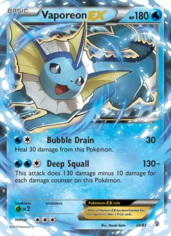 Vaporeon EX — Generations #24, 2016. Illustrated by Naoki Saito.