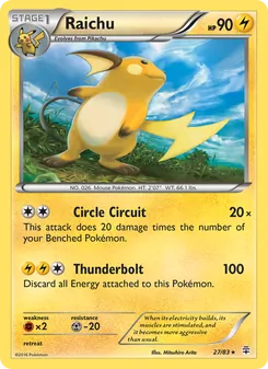 Raichu — Generations #27, 2016. Illustrated by Mitsuhiro Arita.