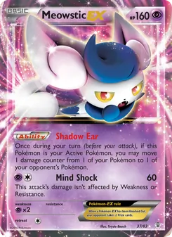 Meowstic EX — Generations #37, 2016. Illustrated by Toyste Beach.