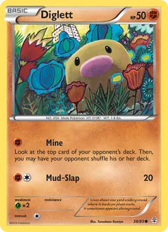 Diglett — Generations #38, 2016. Illustrated by Tomokazu Komiya.