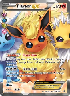 Flareon EX — Generations #RC28, 2016. Illustrated by kirisAki.