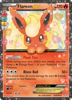 Flareon EX — Generations #RC6, 2016. Illustrated by Atsuko Nishida.