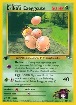 Erika's Exeggcute — Gym Heroes #43, 2000. Illustrated by Atsuko Nishida.
