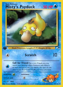 Misty's Psyduck — Gym Heroes #54, 2000. Illustrated by Atsuko Nishida.