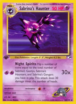 Sabrina's Haunter — Gym Heroes #58, 2000. Illustrated by Atsuko Nishida.