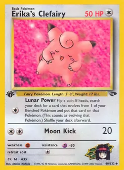 Erika's Clefairy — Gym Challenge #40, 2000. Illustrated by Atsuko Nishida.