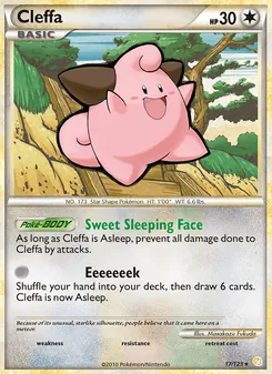 Cleffa — HeartGold SoulSilver #17, 2010. Illustrated by Masakazu Fukuda.