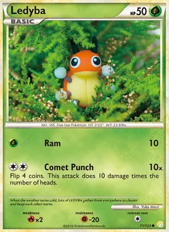 Ledyba — HeartGold SoulSilver #71, 2010. Illustrated by Yuka Morii.
