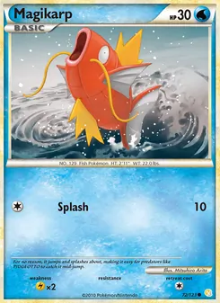 Magikarp — HeartGold SoulSilver #72, 2010. Illustrated by Mitsuhiro Arita.