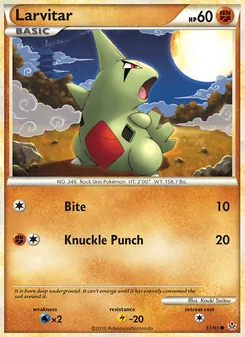 Larvitar — Unleashed #51, 2010. Illustrated by Kouki Saitou.