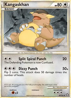 Kangaskhan — Triumphant #36, 2010. Illustrated by Mitsuhiro Arita.