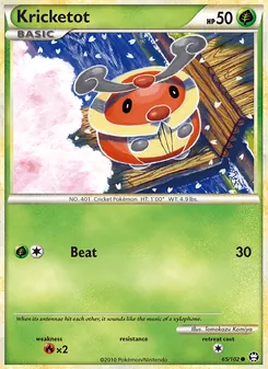 Kricketot — Triumphant #65, 2010. Illustrated by Tomokazu Komiya.