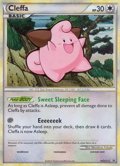 Cleffa — HGSS Black Star Promos #HGSS12, 2010. Illustrated by Masakazu Fukuda.