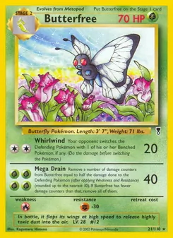 Butterfree — Legendary Collection #21, 2002. Illustrated by Kagemaru Himeno.